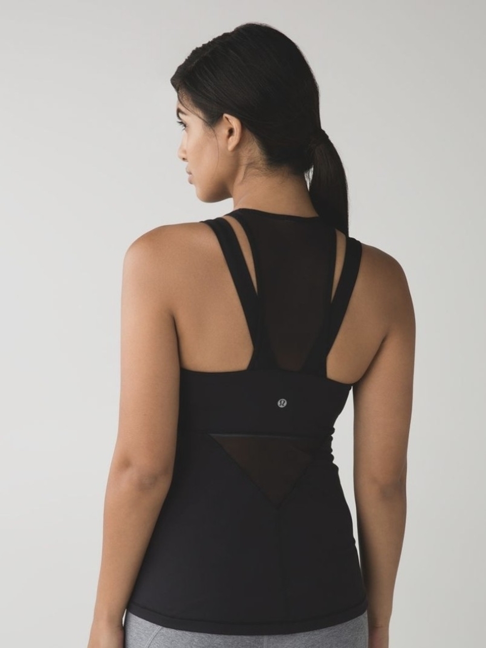 lululemon athletica Black Strappy Mesh-Back Women's Dress